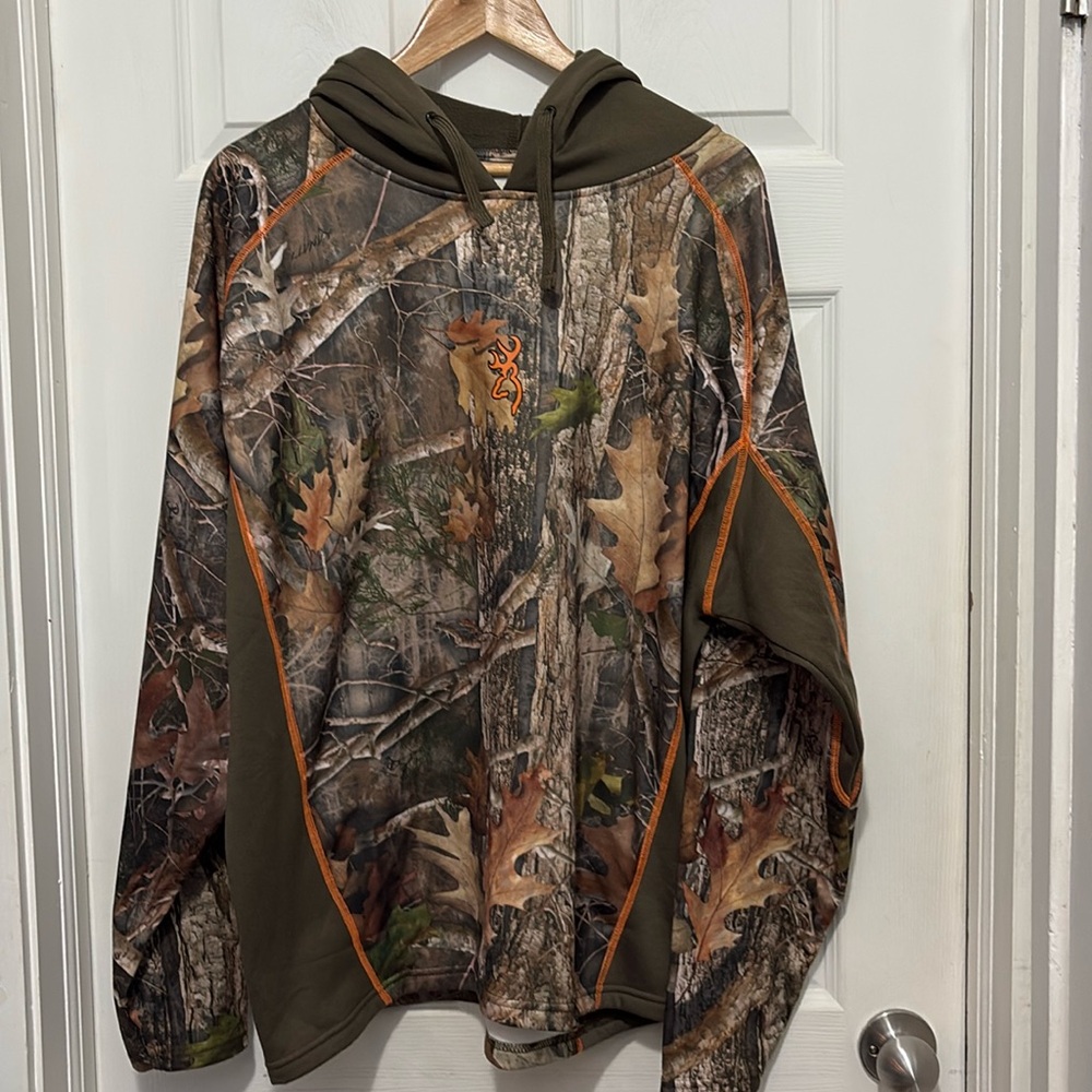 Browning Camouflage Hoodie with Olive Green Accents